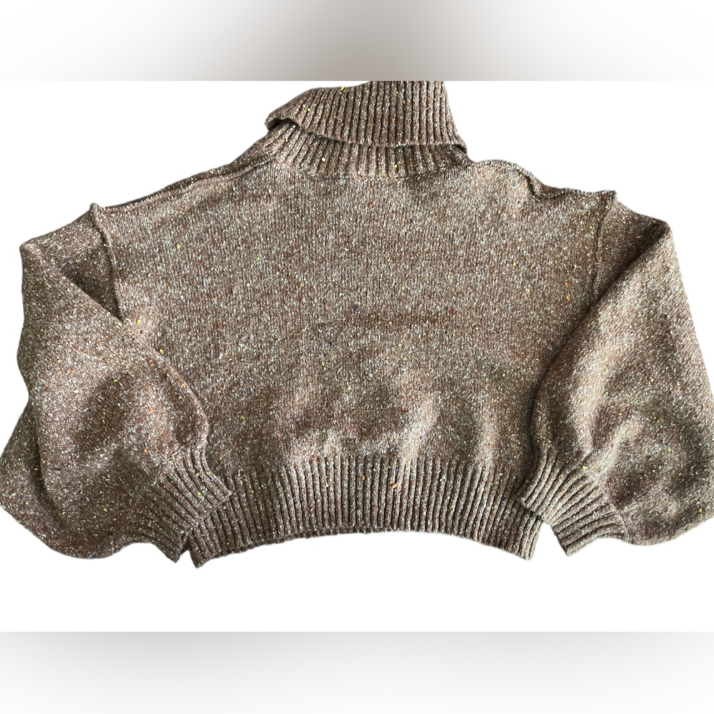 Le Lis brown with colored specs sweater Size Large